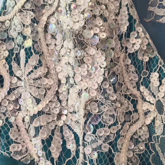 Stunning True Vintage Turquoise Velvet Dress XS - Picture 10 of 12